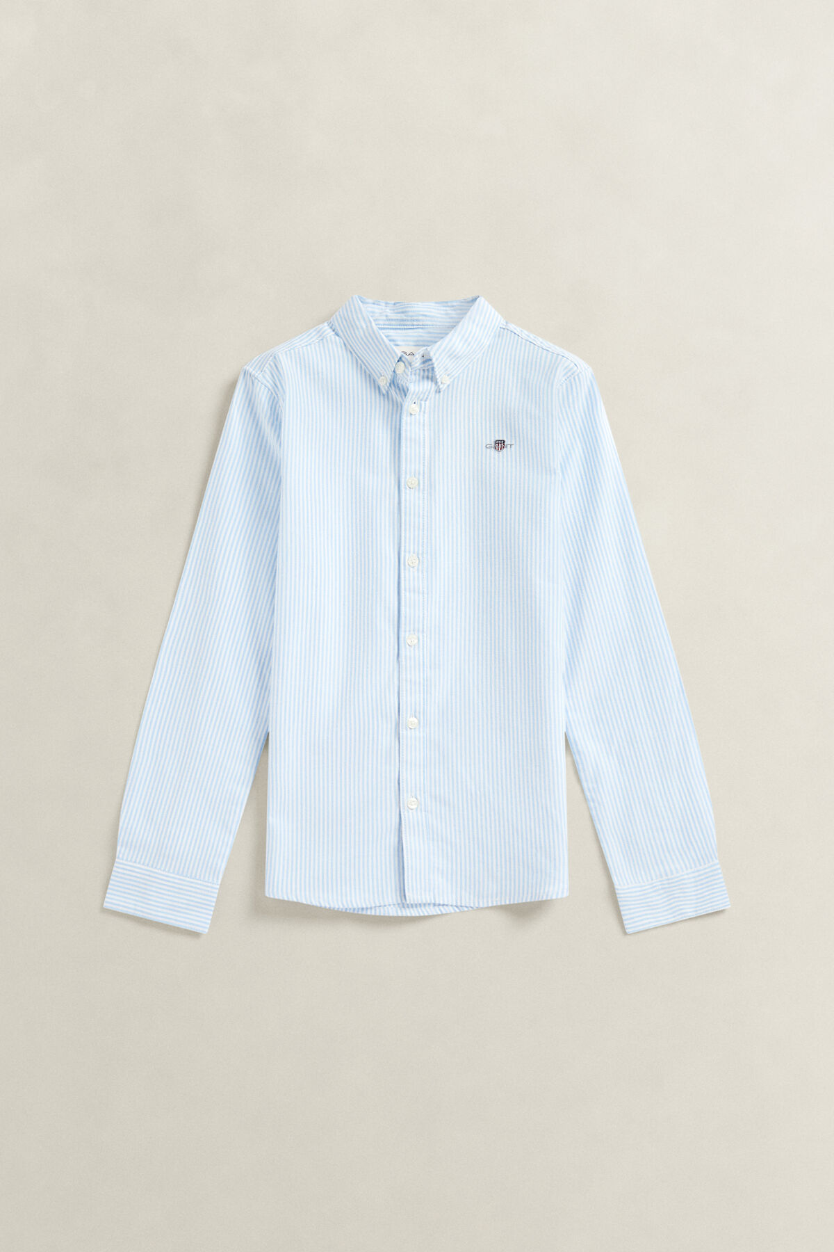 Teen Boys Shield Striped Oxford Shirt — LIGHT BLUE