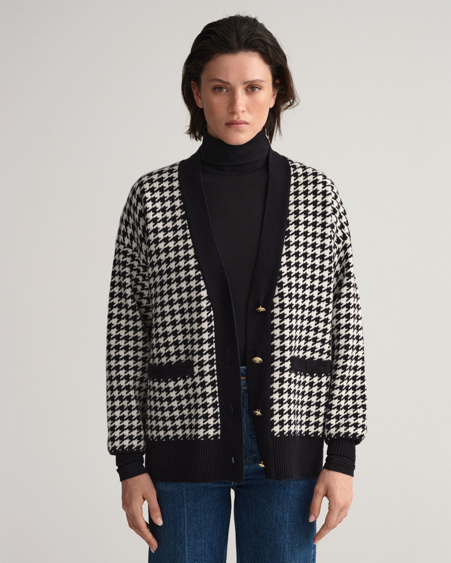 Houndstooth Oversized Cardigan