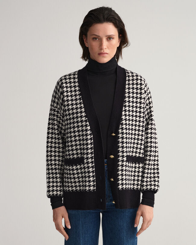 Houndstooth Oversized Cardigan