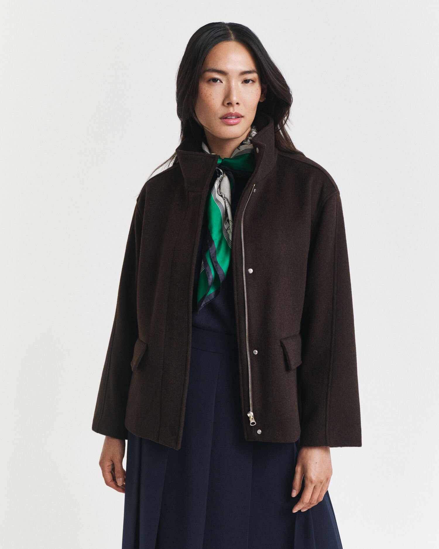 Short Wool Zip Jacket