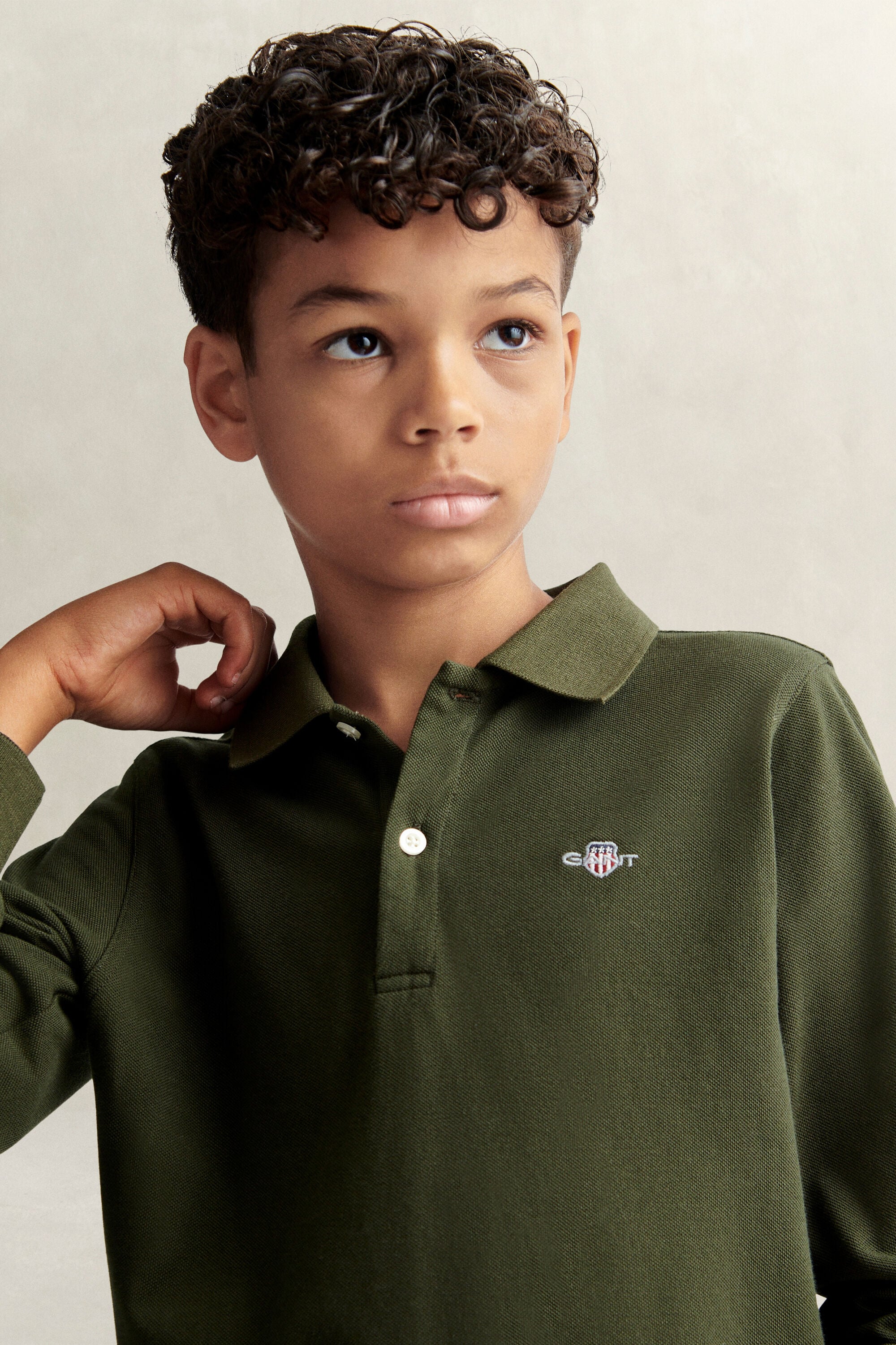 Teen Boys Shield Long Sleeve Polo Shirt