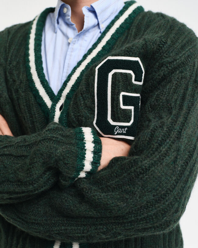 Seasonal G Cable Knit Cardigan