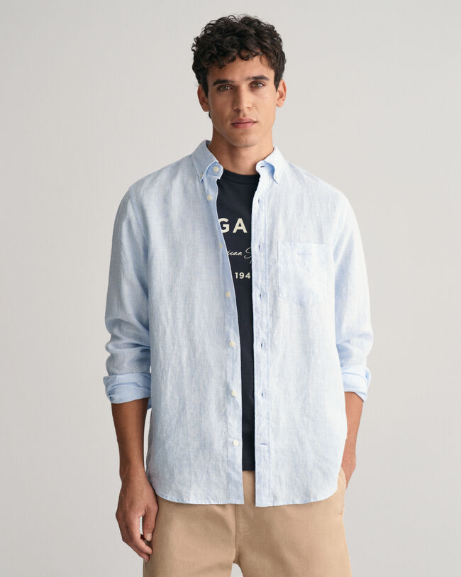 Regular Fit Striped Linen Shirt