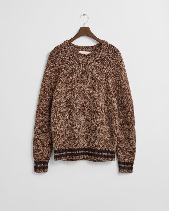 M&eacute;lange Wool Crew Neck Sweater