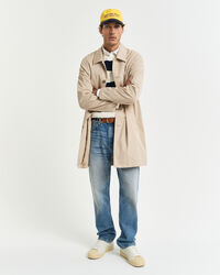 Striped Cotton Cable Knit Crew Neck Sweater