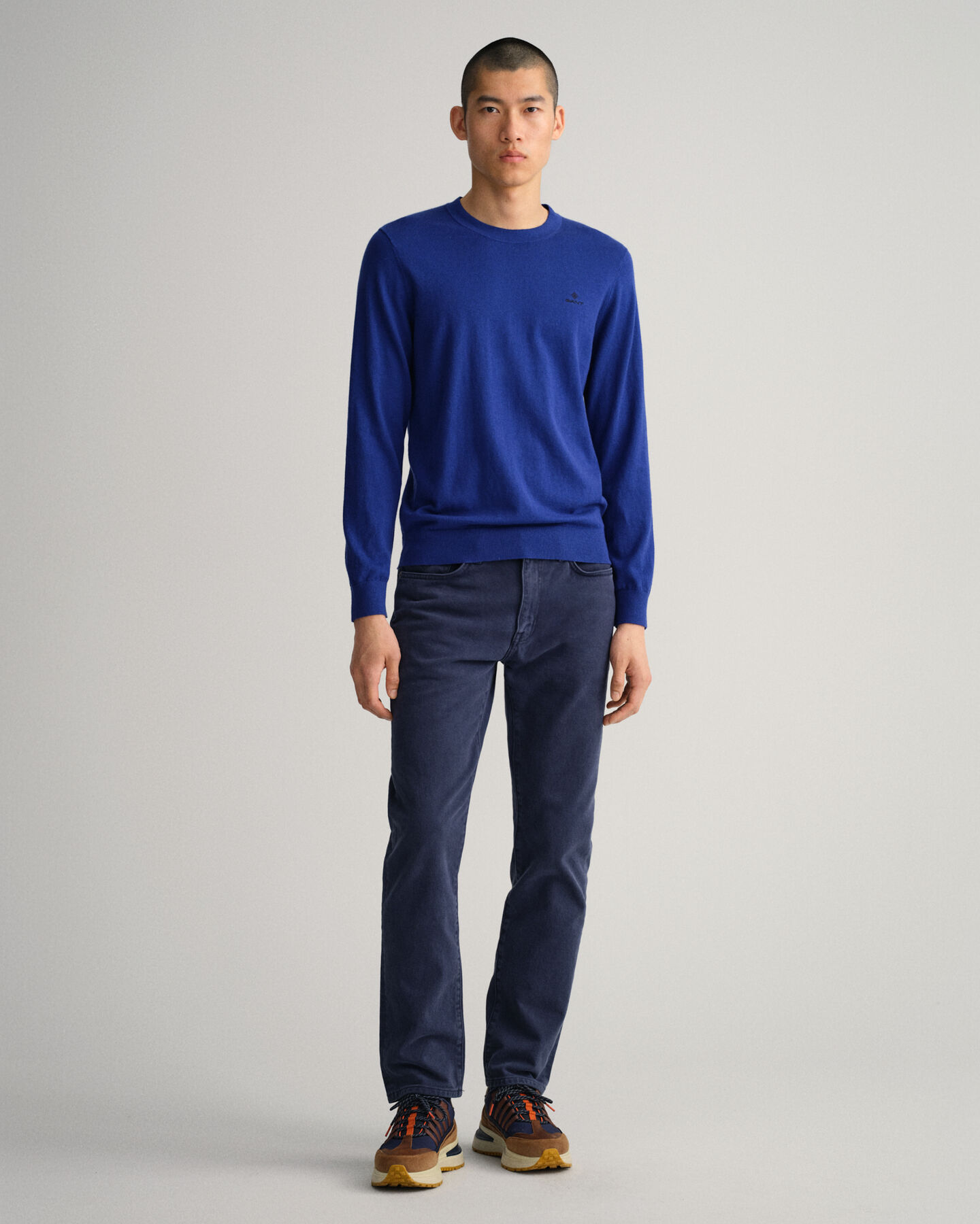 Cotton Cashmere Crew Neck Sweater