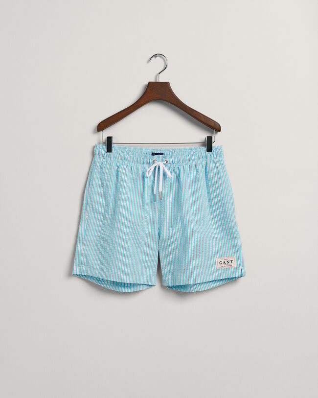 Classic Fit Seersucker Swim Shorts