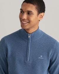 Cotton Piqu&eacute; Half-Zip Sweater
