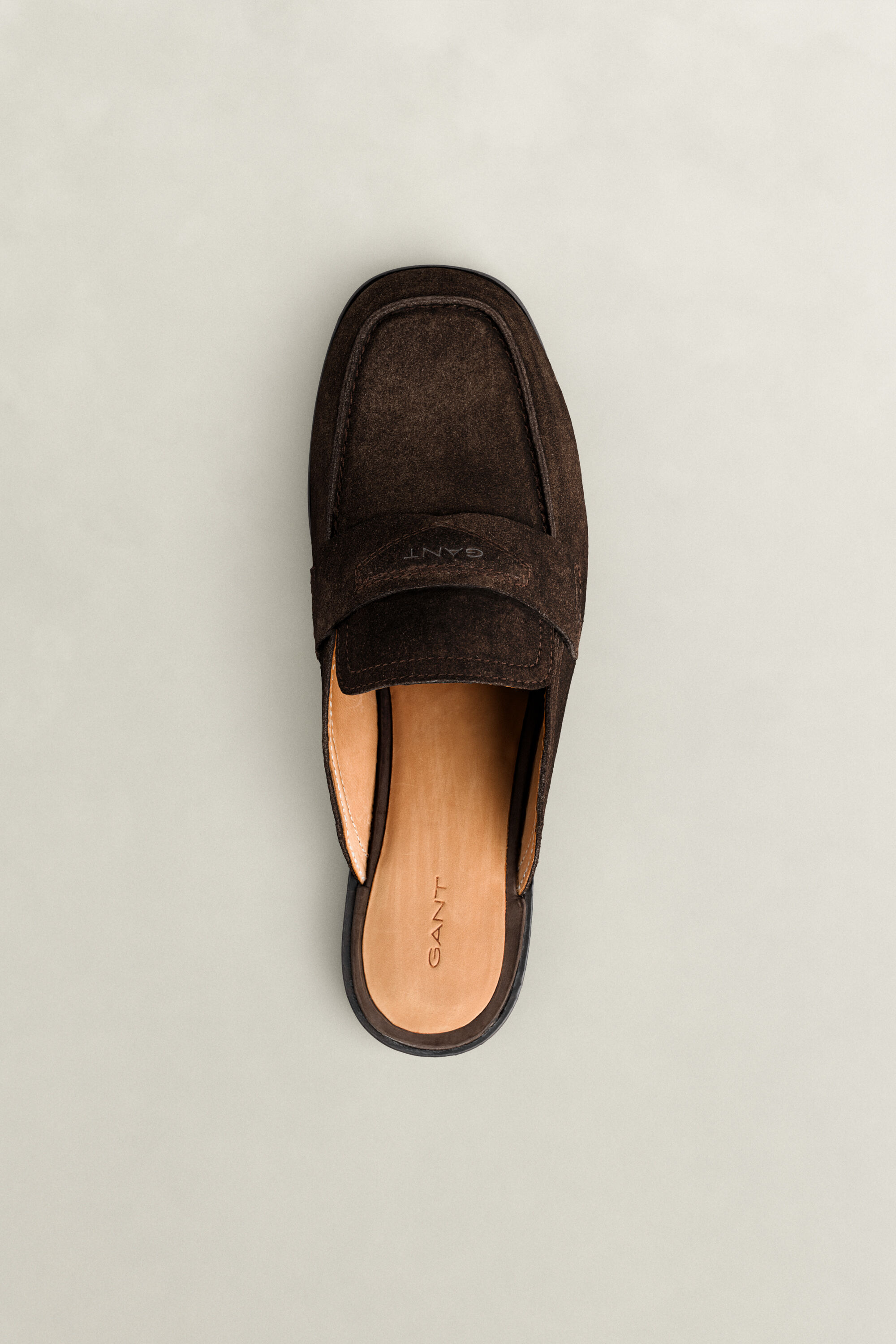 Gimble Suede Mules — DARK BROWN