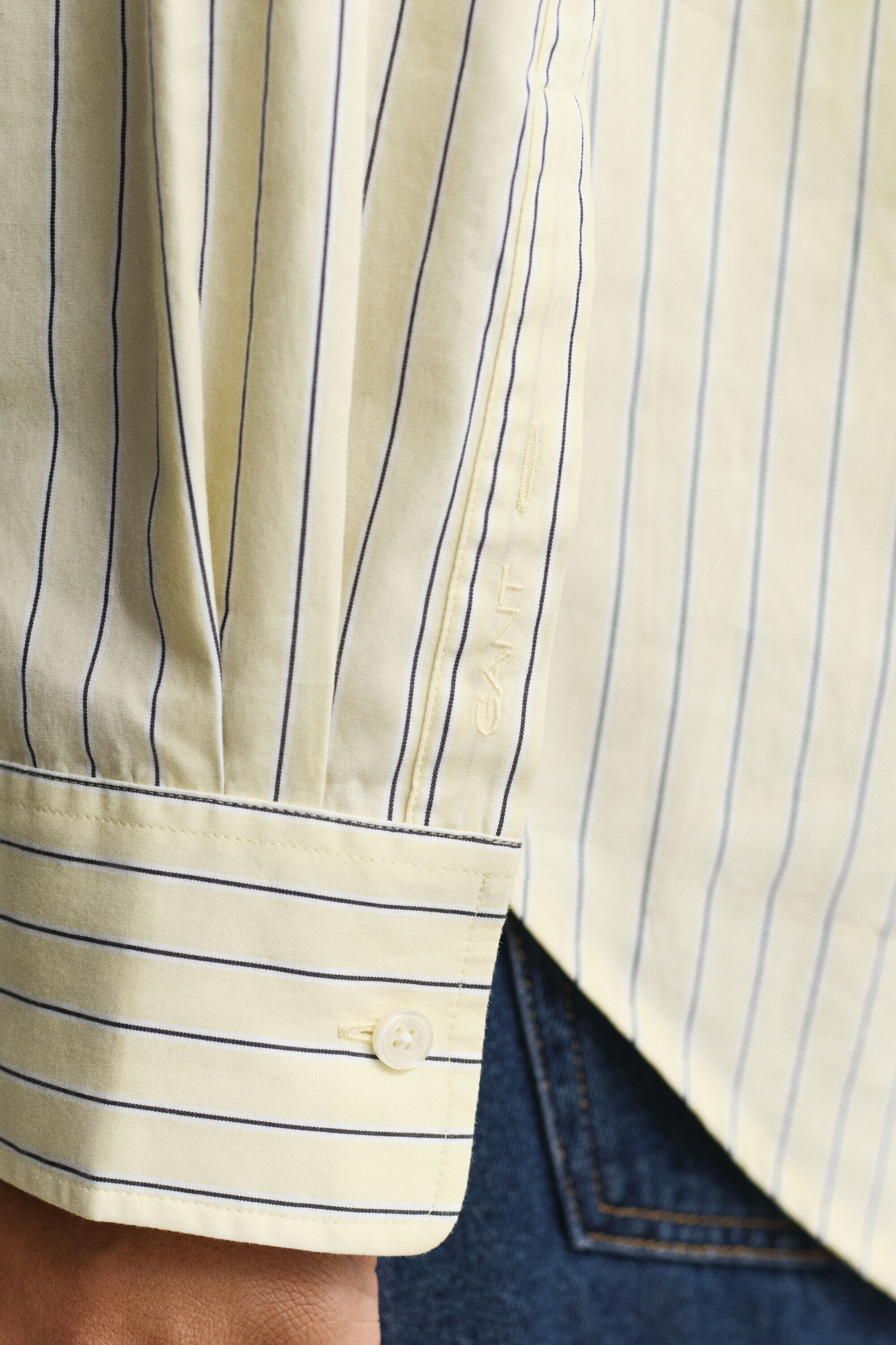 Relaxed Fit Striped Poplin Shirt