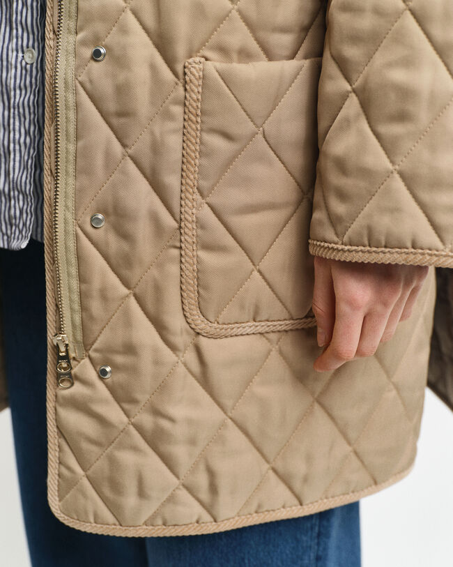 Quilted Corduroy Detailed Coat