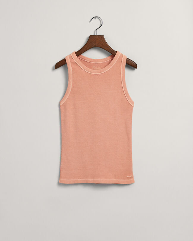 Sunfaded High Neck Rib Tank Top