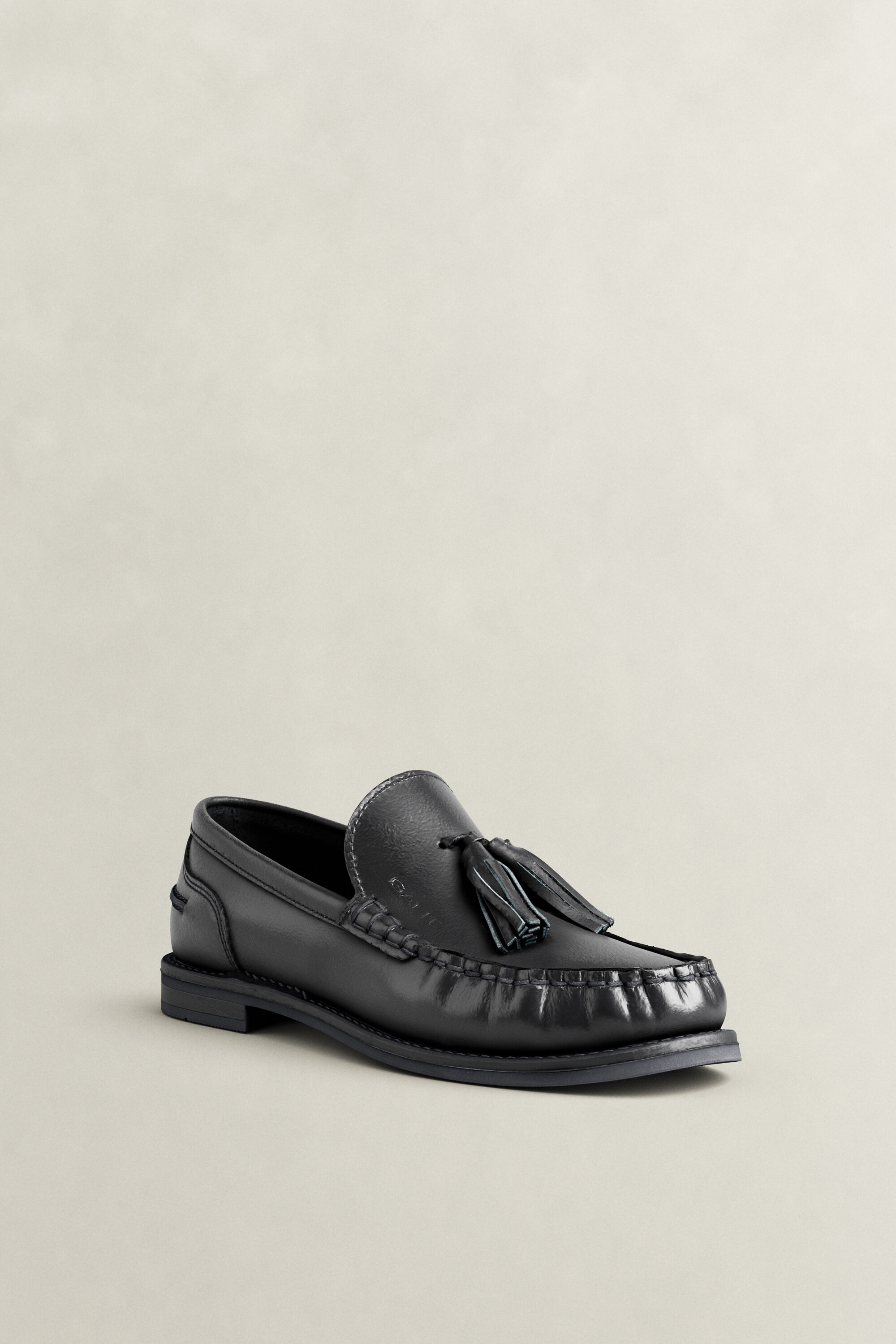 Gracelyn Leather Loafers — BLACK