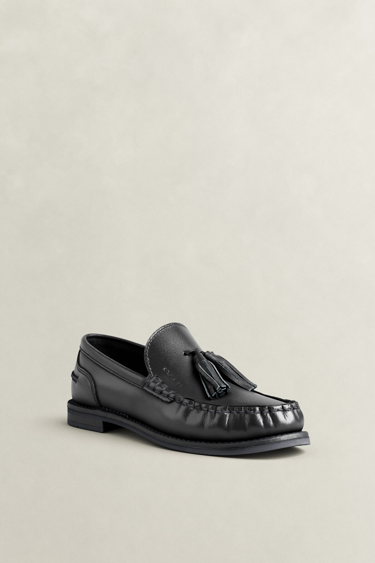 Gracelyn Leather Loafers — BLACK