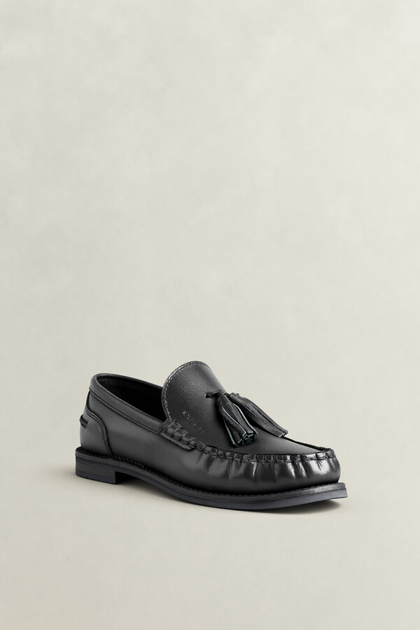 Gracelyn Leather Loafers — BLACK