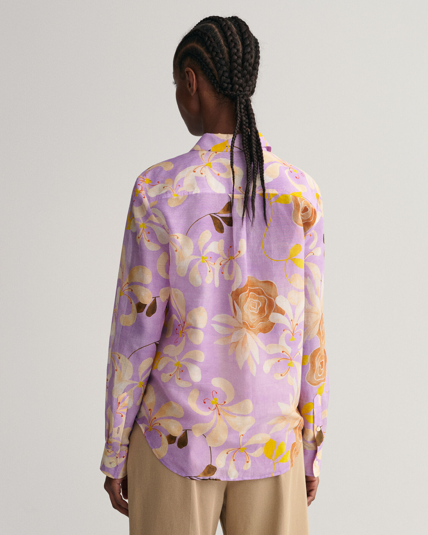 Regular Fit Floral Print Cotton Silk Shirt