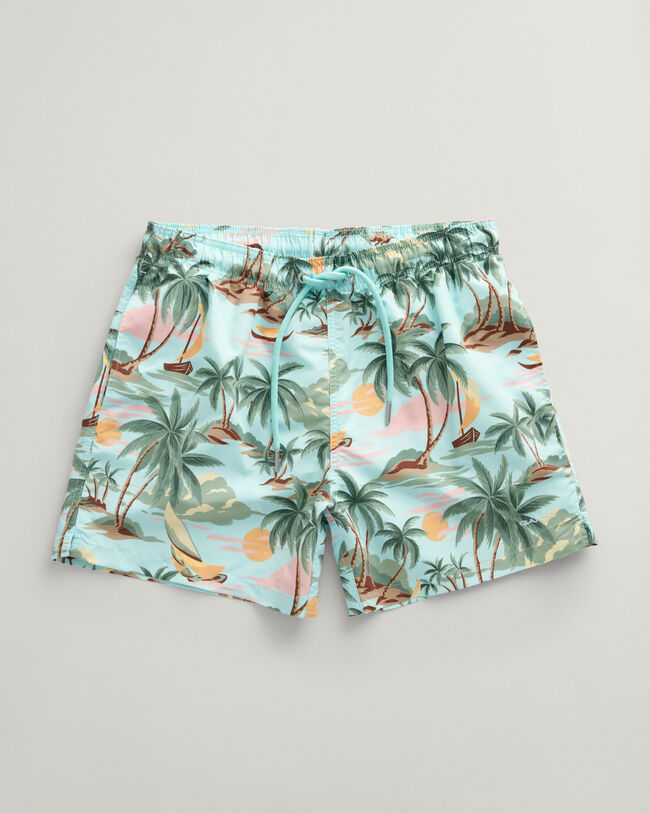 Hawaiian Print Swim Shorts