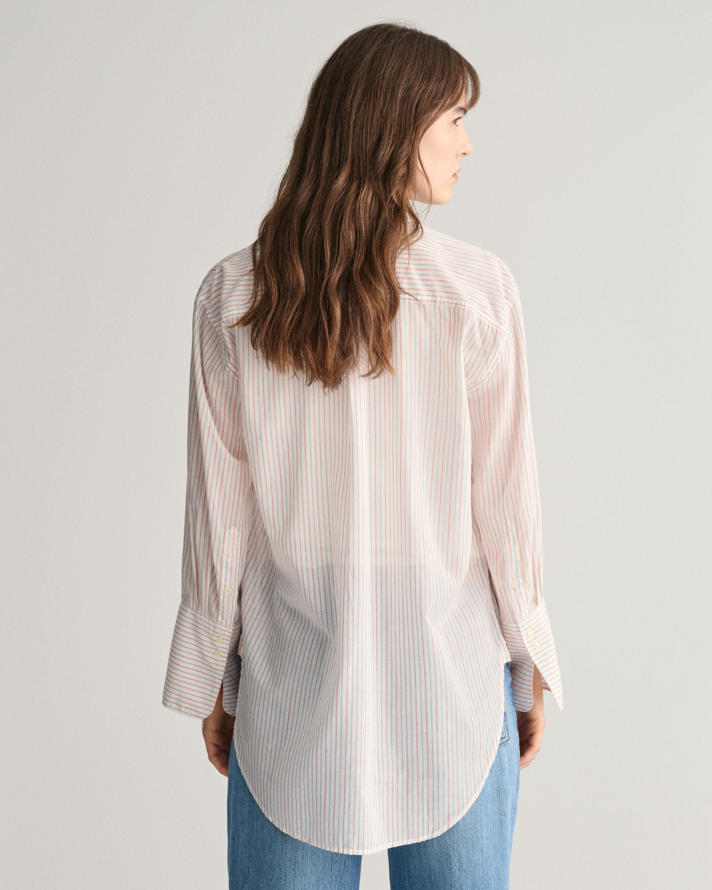 Relaxed Fit Wide Cuff Striped Shirt