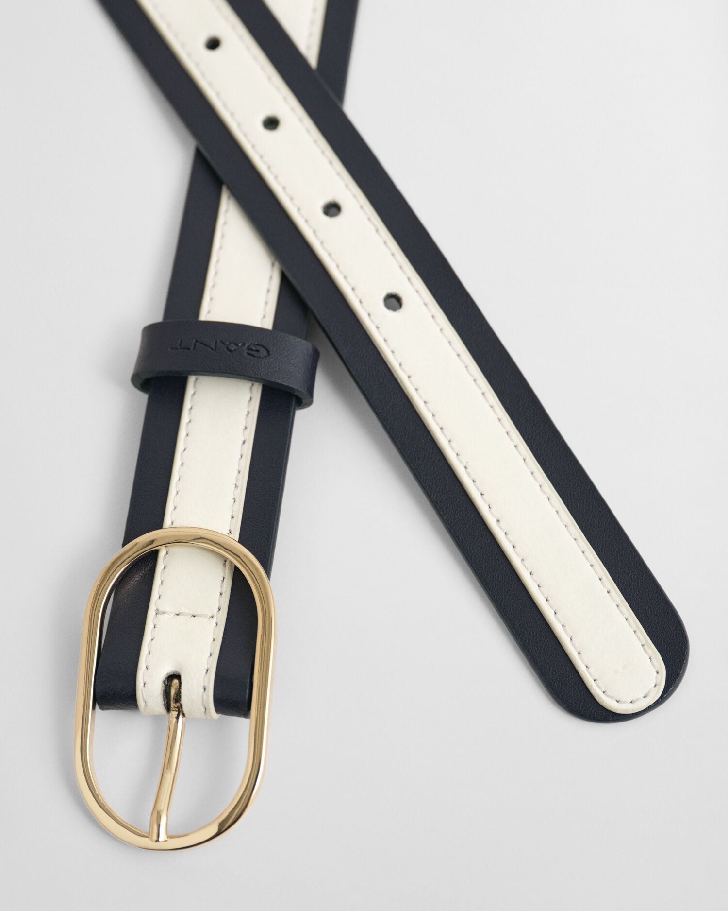 Striped Leather Belt