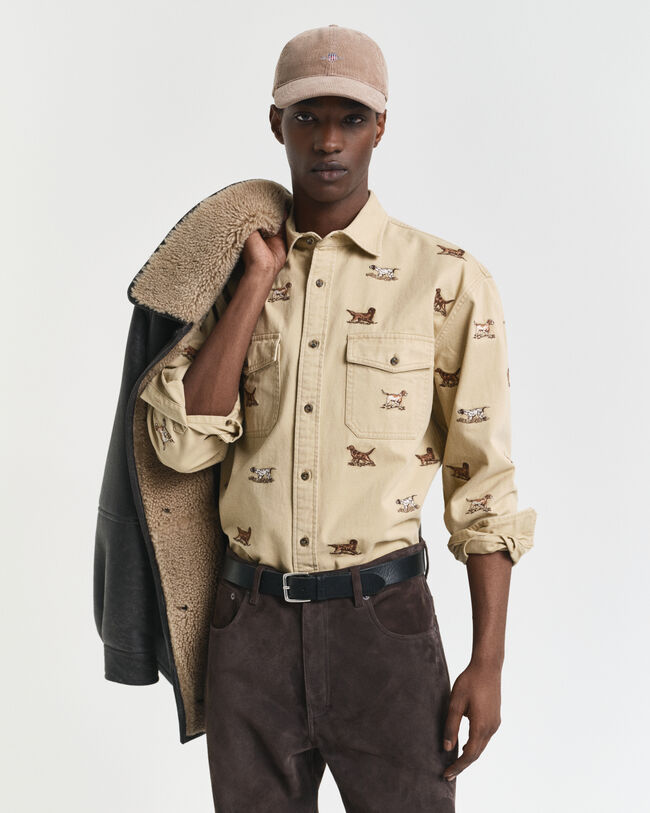 Relaxed Fit Embroidered Twill Shirt