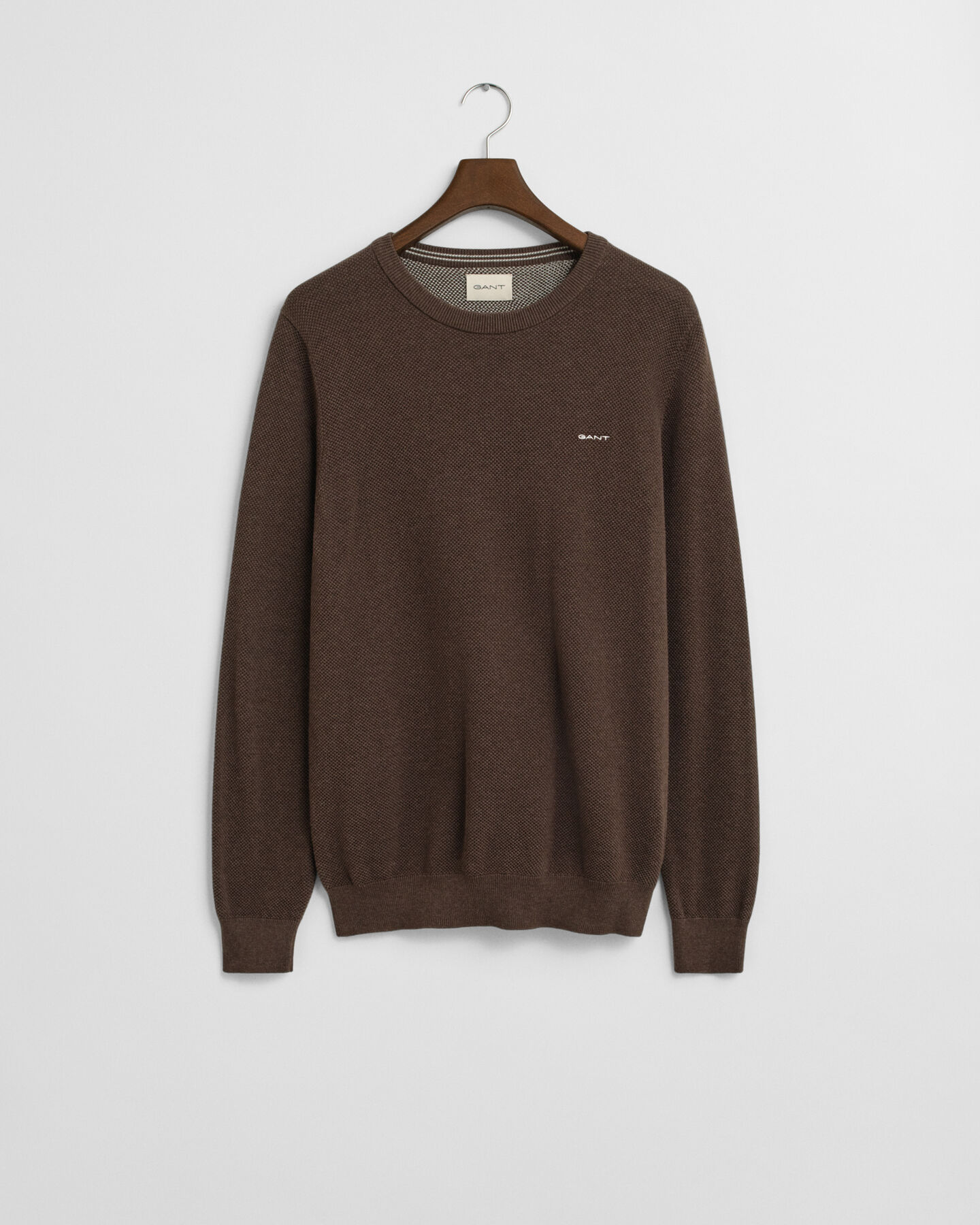 Cotton Piqué Crew Neck Sweater