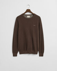 Cotton Piqué Crew Neck Sweater