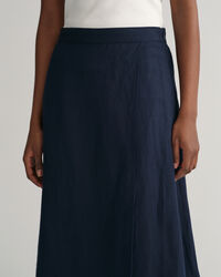 Linen Viscose Midi Skirt