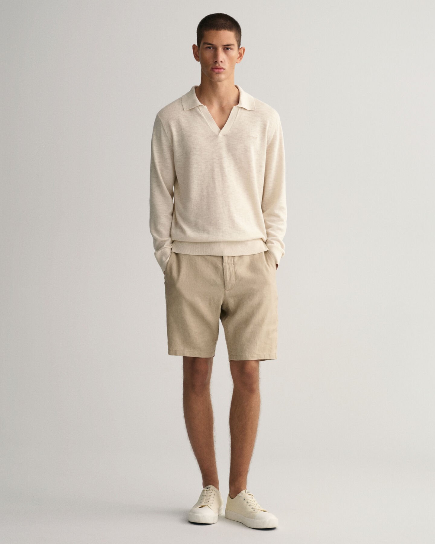 Cotton Linen Polo Sweater