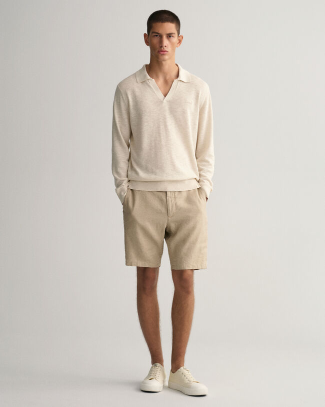 Cotton Linen Polo Sweater