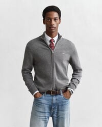 Casual Cotton Zip Cardigan