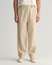Pleated Cotton Linen Chinos