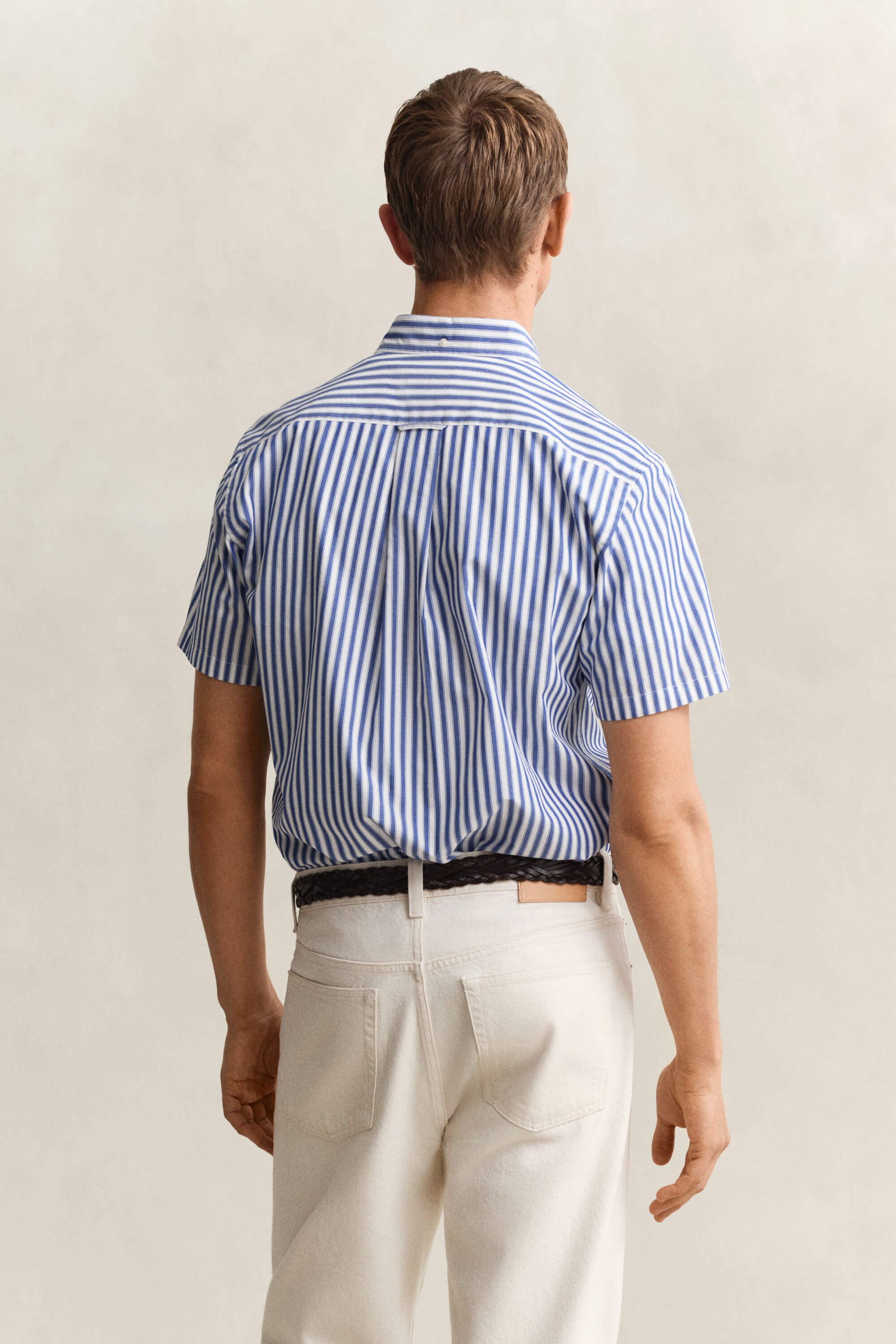Striped Classic Poplin Short Sleeve Shirt