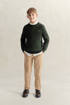 Teen Boys Shield Sweater — DARK MOSS GREEN 6