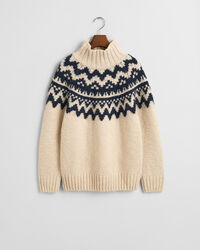 Fair Isle Stand Collar Sweater