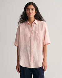 Regular Fit Linen Chambray Mid Sleeve Shirt