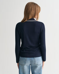 Ribbed Long Sleeve Polo Shirt