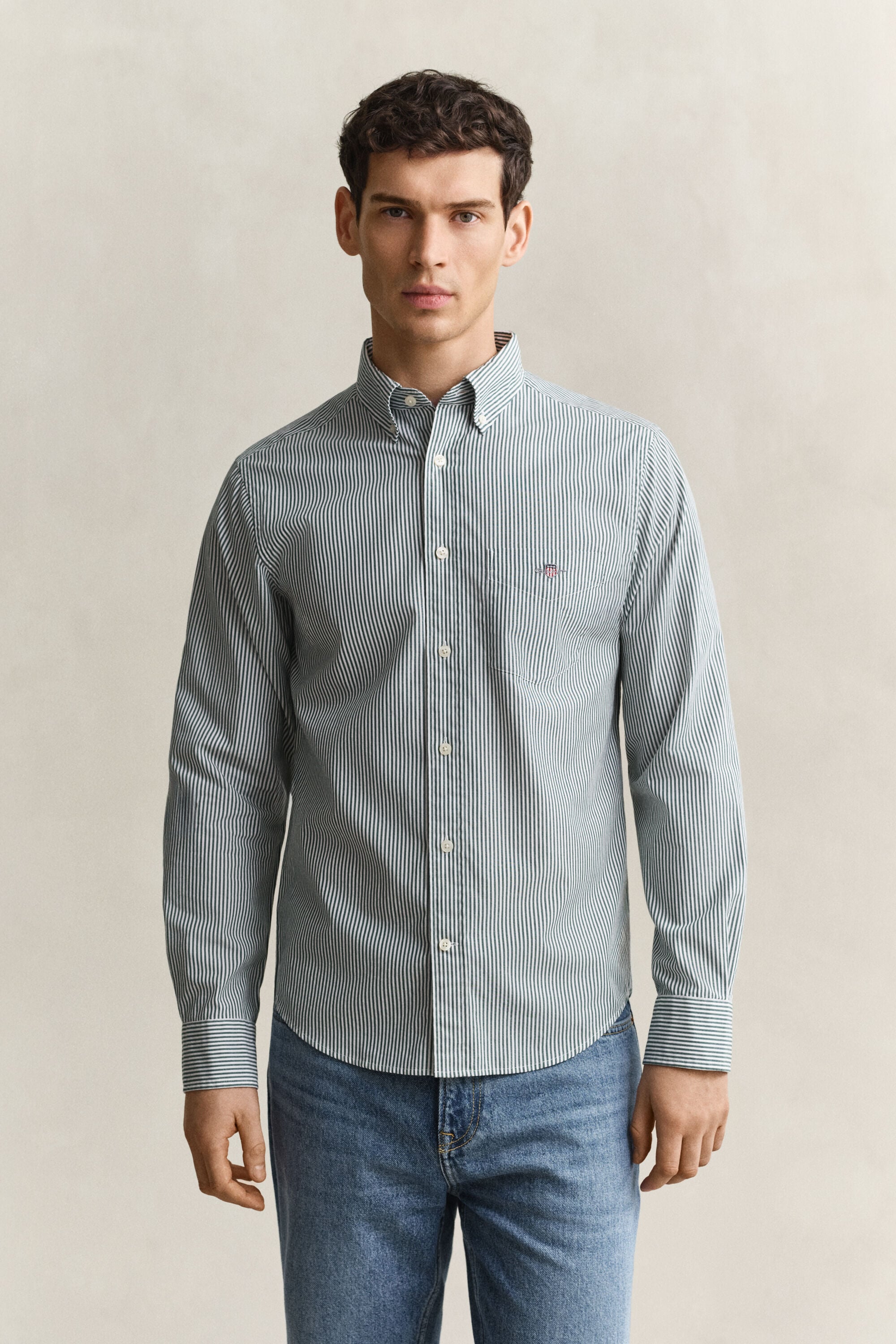 Classic Regular Striped Poplin Shirt