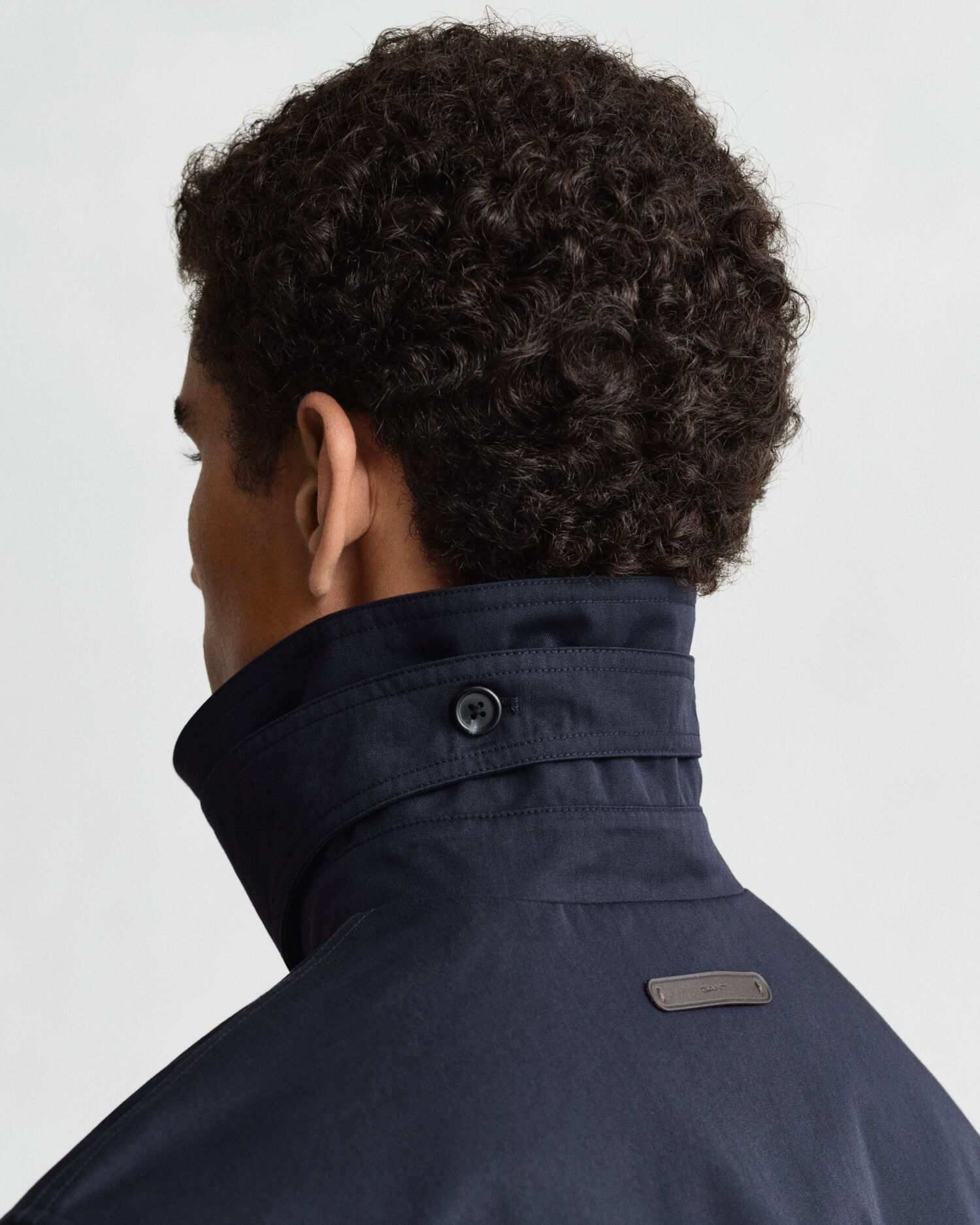 Cotton Blend Trench Coat — EVENING BLUE