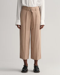 Wide Leg Cropped Belted Pants