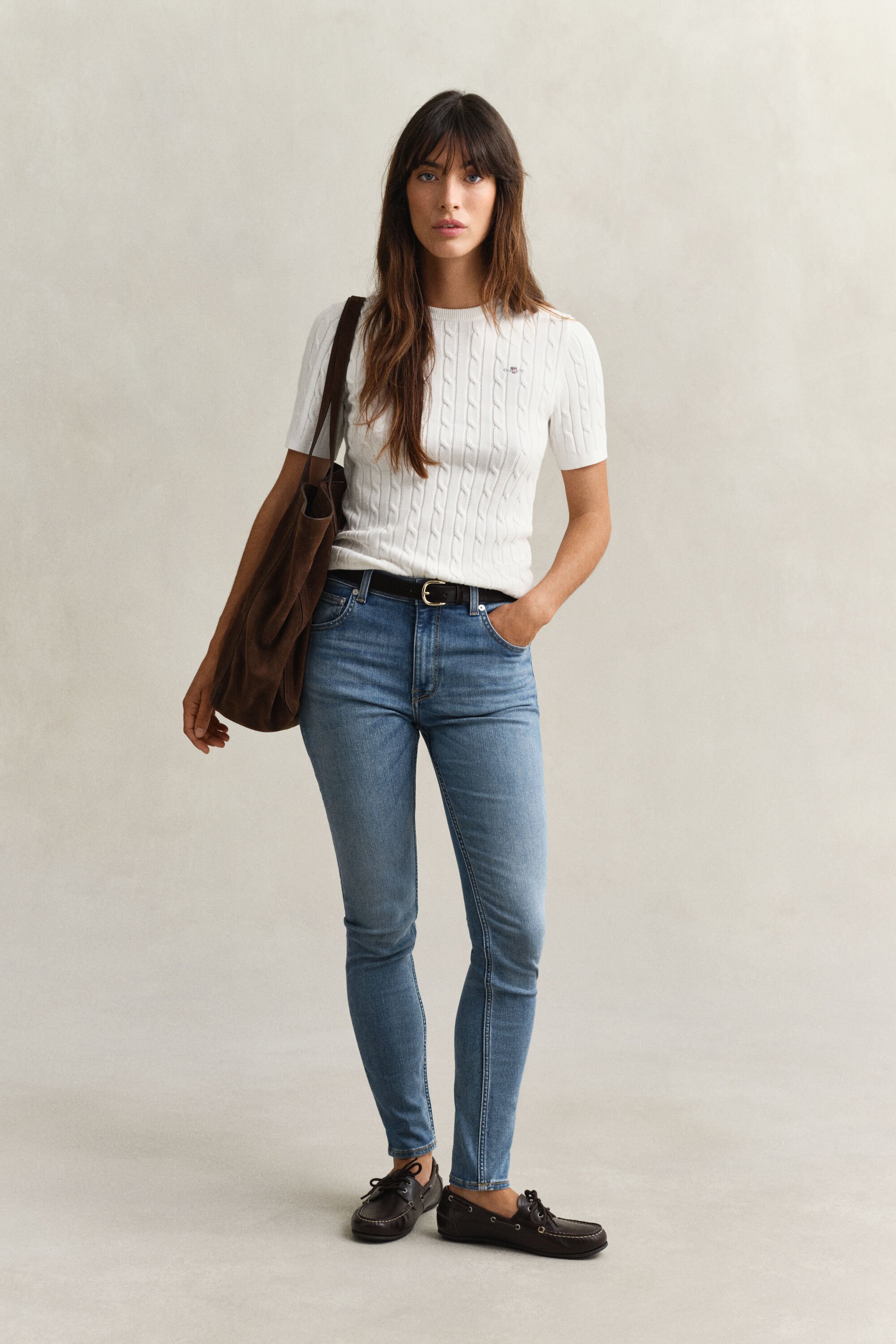 Cable Knit Short Sleeve Sweater