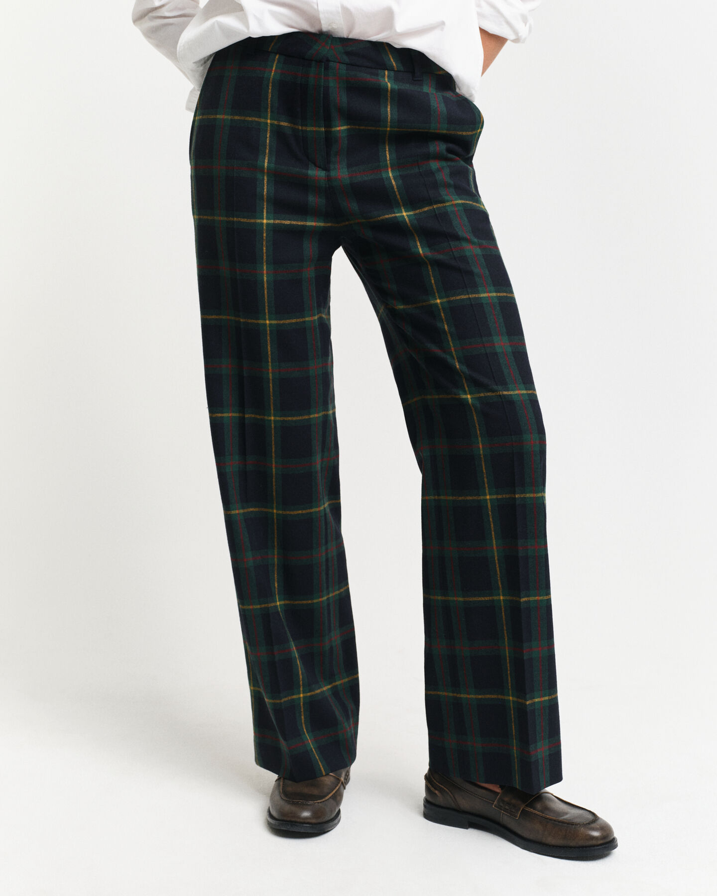 Straight Leg Checked Suit Pants