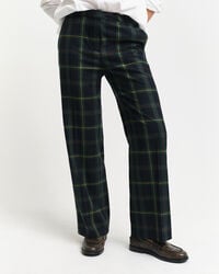 Straight Leg Checked Suit Pants