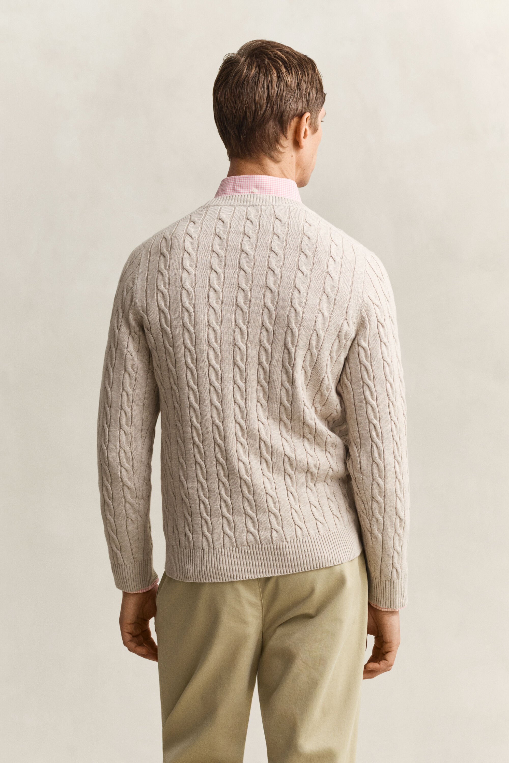 Cotton Cable Knit Crew Neck Sweater