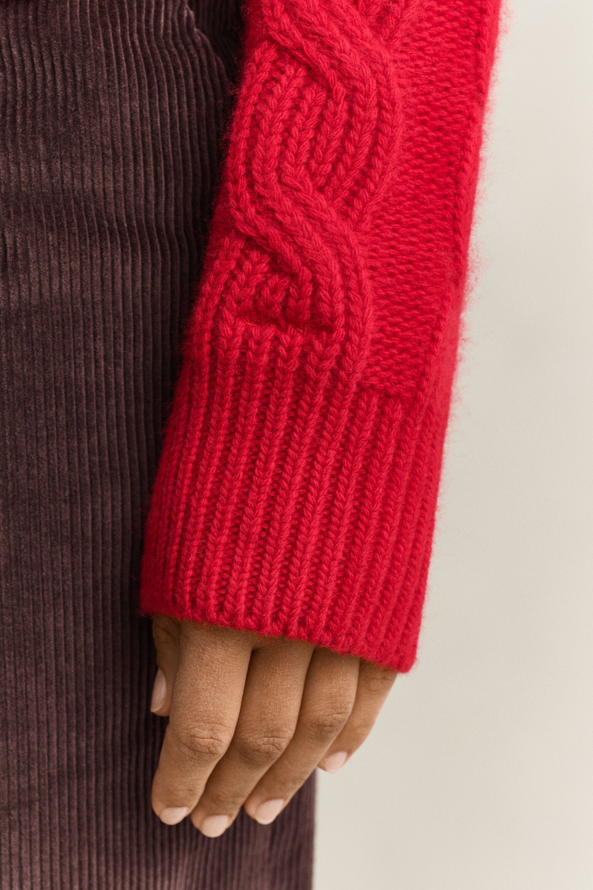 Wool Blend Cable Knit Sweater