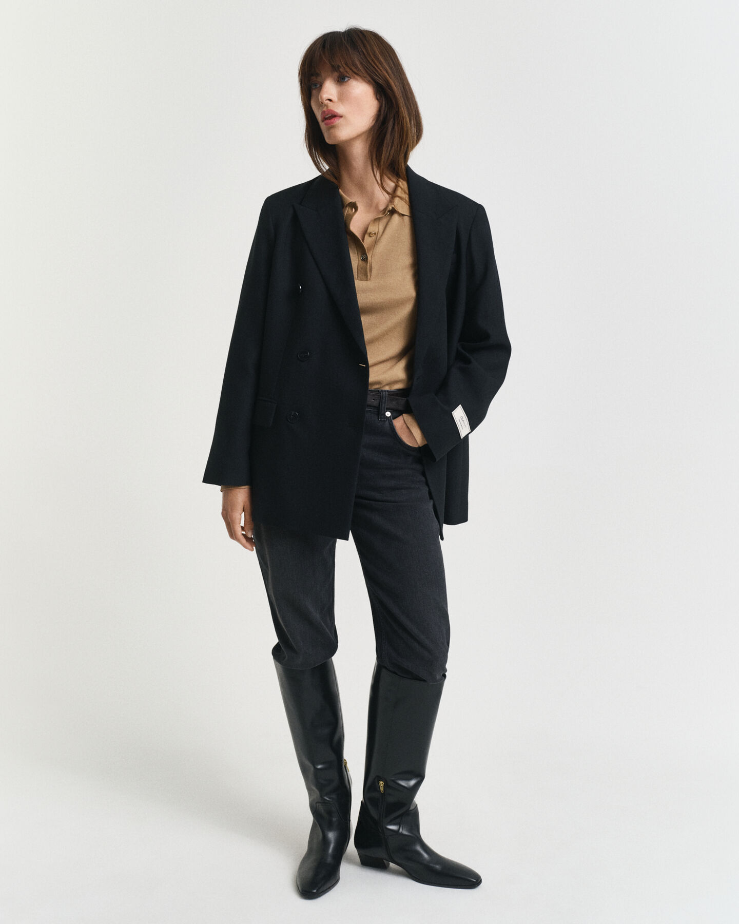 Seamless Buttoned Long Sleeve Polo Shirt