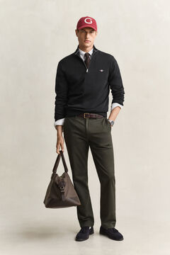 Classic Cotton Half-Zip Sweater — BLACK 5