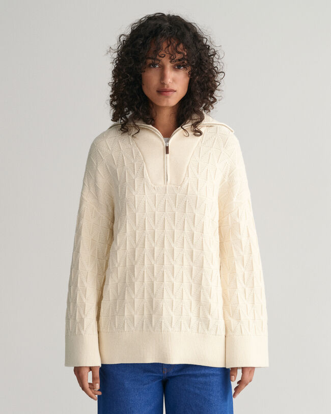 Herringbone Half-Zip Sweater