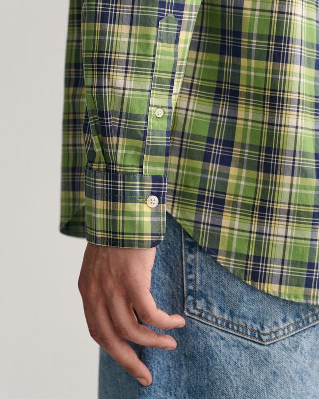 Regular Fit Medium Checked Poplin Shirt