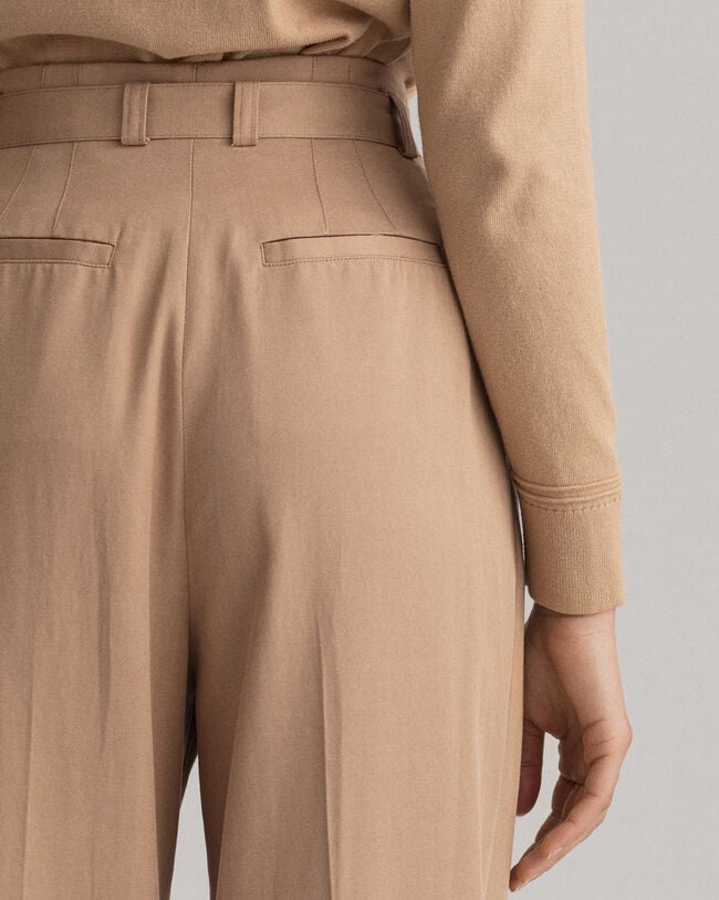 High-Waisted Fluid Pleated Chinos