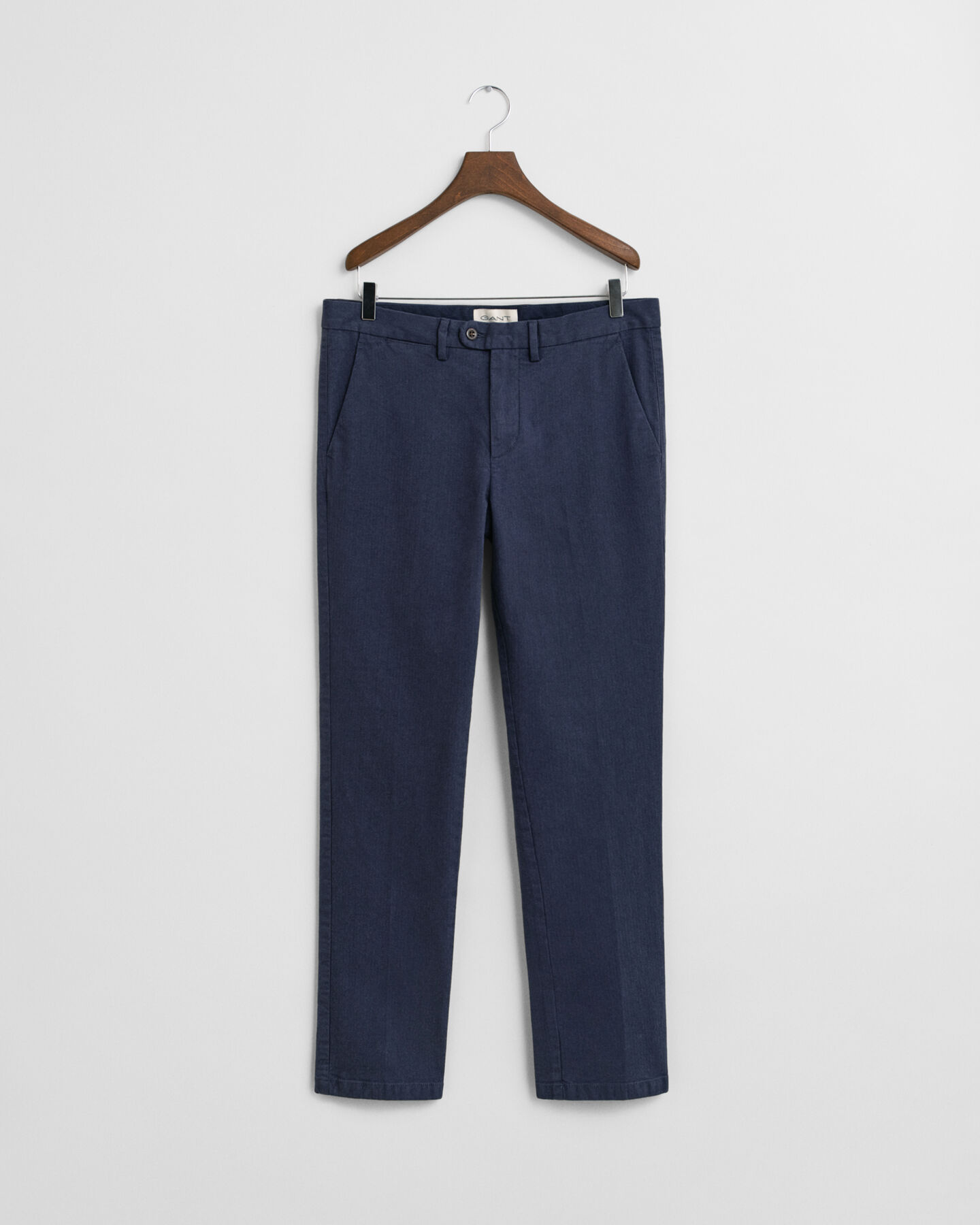 Slim Fit Cotton Herringbone Pants